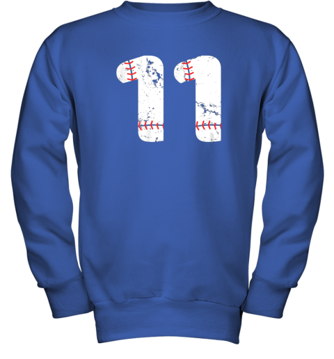l2rv number 11 baseball vintage distressed team youth sweatshirt 47 front royal