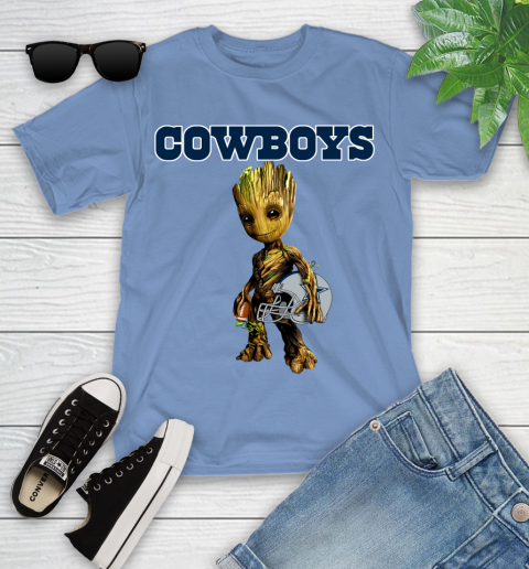 Dallas Cowboys NFL Football Groot Marvel Guardians Of The Galaxy Youth T-Shirt 11