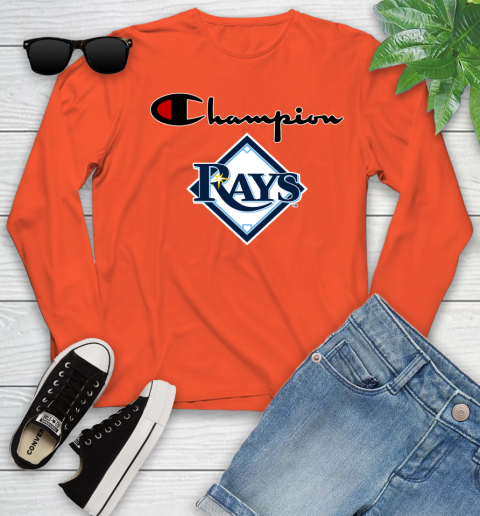 MLB Baseball Tampa Bay Rays Champion Shirt Youth Long Sleeve 2