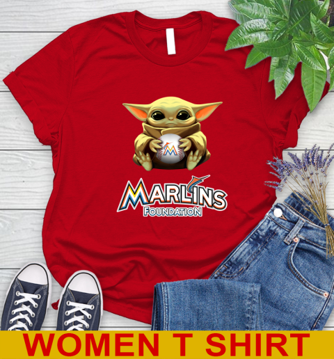 MLB Baseball Miami Marlins Star Wars Baby Yoda Shirt 98