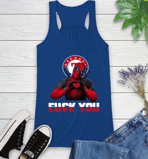 MLB Texas Rangers Deadpool Love You Fuck You Baseball Sports Racerback Tank 8