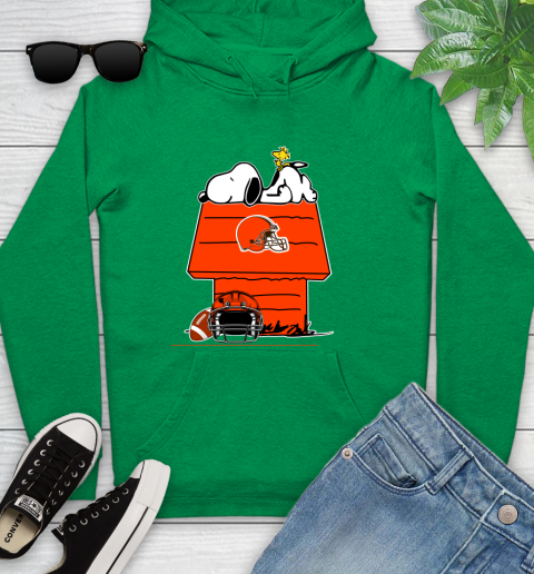 Cleveland Browns NFL Football Snoopy Woodstock The Peanuts Movie Youth Hoodie 7