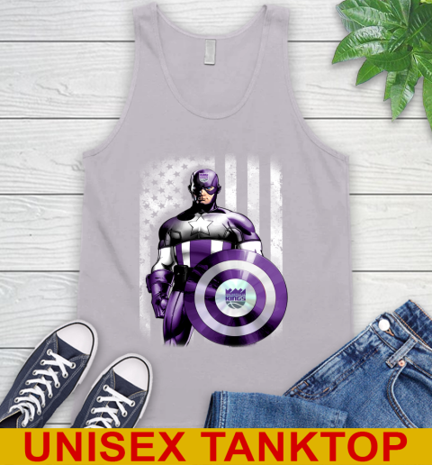 Sacramento Kings NBA Basketball Captain America Marvel Avengers American Flag Shirt Tank Top 3