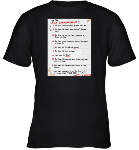 Chess n Checks The Ten Kick Commandments Youth T-Shirt