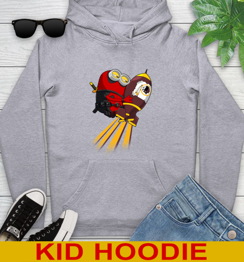 NFL Football Washington Redskins Deadpool Minion Marvel Shirt Youth Hoodie 6