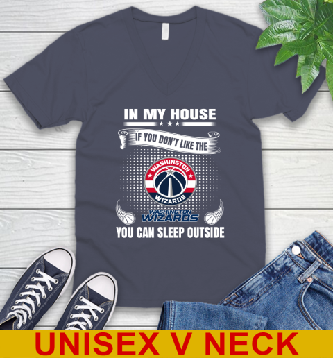 Washington Wizards NBA Basketball In My House If You Don't Like The Wizards You Can Sleep Outside Shirt V-Neck T-Shirt 8 Washington Wizards NBA Basketball In My House If You Don't Like The Wizards You Can Sleep Outside Shirt V-Neck T-Shirt - Image 8