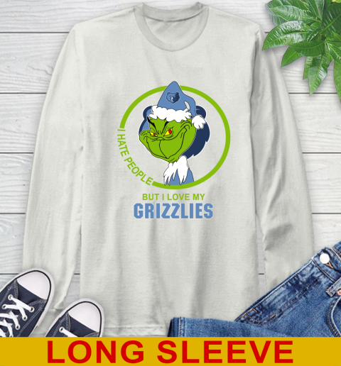 Memphis Grizzlies NBA Christmas Grinch I Hate People But I Love My Favorite Basketball Team Long Sleeve T-Shirt 12