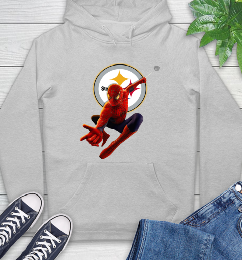 NFL Spider Man Avengers Endgame Football Pittsburgh Steelers Hoodie 6