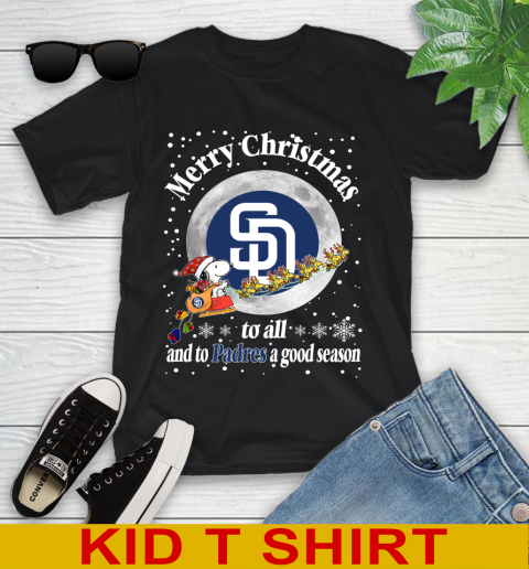 San Diego Padres Merry Christmas To All And To Padres A Good Season MLB Baseball Sports Youth T-Shirt