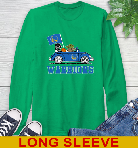 NBA Basketball Golden State Warriors Darth Vader Baby Yoda Driving Star Wars Shirt Long Sleeve T-Shirt 7