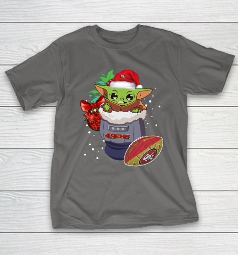 San Francisco 49ers Christmas Baby Yoda Star Wars Funny Happy NFL T-Shirt 9