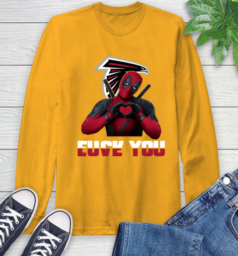 NHL Atlanta Falcons Deadpool Love You Fuck You Football Sports Long Sleeve T-Shirt 2