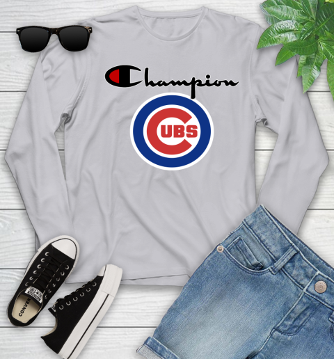 MLB Baseball Chicago Cubs Champion Shirt Youth Long Sleeve 3