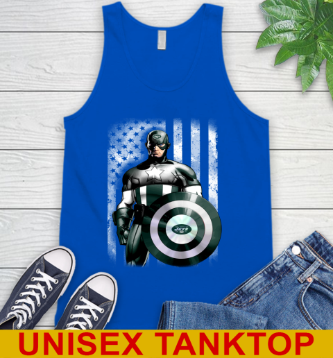 New York Jets NFL Football Captain America Marvel Avengers American Flag Shirt Tank Top 4