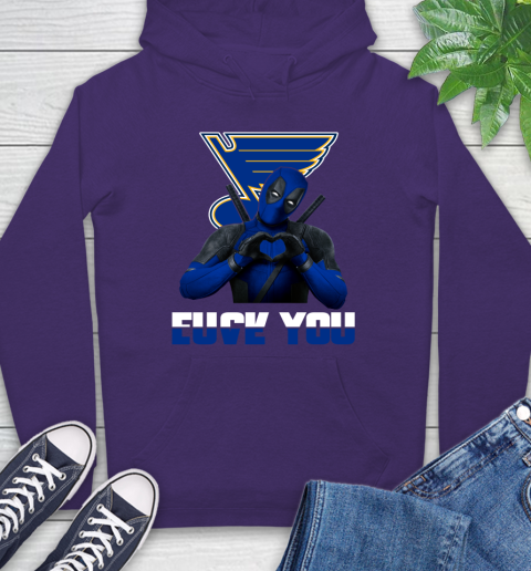 NHL St.Louis Blues Deadpool Love You Fuck You Hockey Sports Hoodie 5