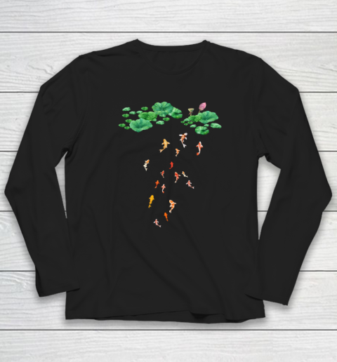 Watercolor Japanese Koi Fish Goldfish Lily Pad Lotus Leaf Shirt Long Sleeve T-Shirt
