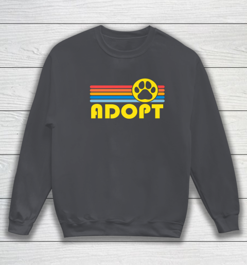 Rescue Animal Adoption Adopt Cat or Dog Vintage Retro Sunset Sweatshirt 4