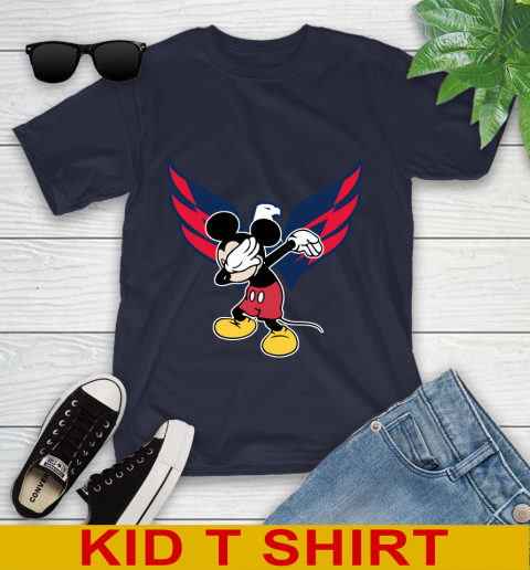 Washington Capitals NHL Hockey Dabbing Mickey Disney Sports Youth T-Shirt 3
