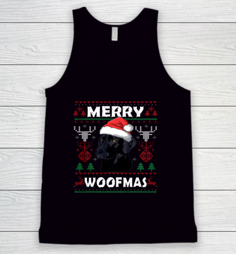 Merry Woofmas Black Lab Christmas Dog Lover Xmas Gift Tank Top