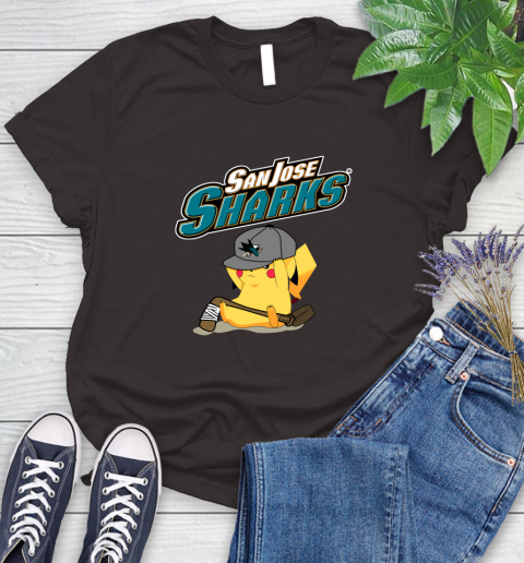 NHL Pikachu Hockey Sports San Jose Sharks Women's T-Shirt 8
