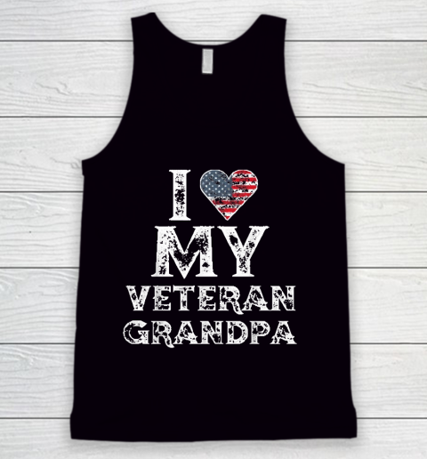 I Love My Veteran Grandpa Vintage Veteran's Day Tank Top