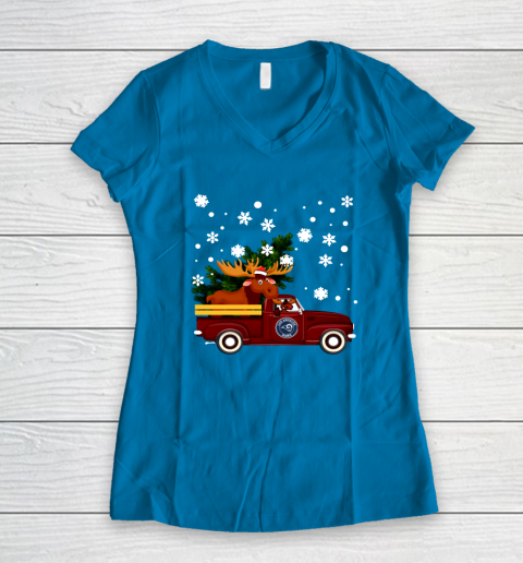 Los Angeles Rams Bring Christmas Home NFL Women's V-Neck T-Shirt 5