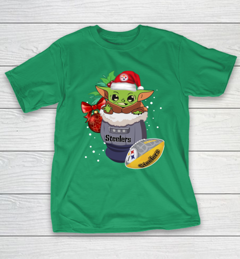 Pittsburgh Steelers Christmas Baby Yoda Star Wars Funny Happy NFL T-Shirt