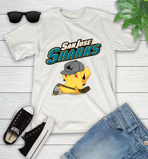 NHL Pikachu Hockey Sports San Jose Sharks Youth T-Shirt