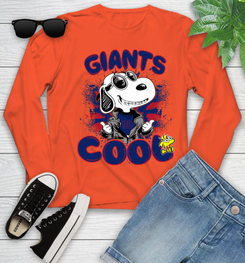 NFL Football New York Giants Cool Snoopy Shirt Youth Long Sleeve 3