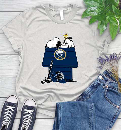 Buffalo Sabres NHL Hockey Snoopy Woodstock The Peanuts Movie Women's T-Shirt