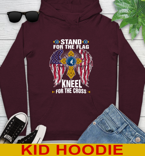 NBA Basketball Minnesota Timberwolves Stand For Flag Kneel For The Cross Shirt Youth Hoodie 7