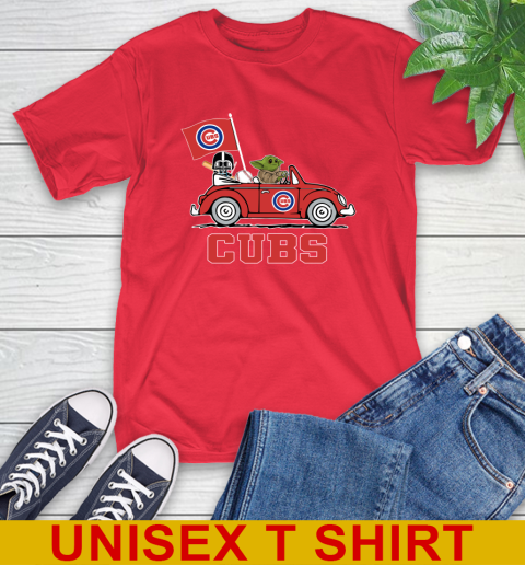 MLB Baseball Chicago Cubs Darth Vader Baby Yoda Driving Star Wars Shirt T-Shirt 10