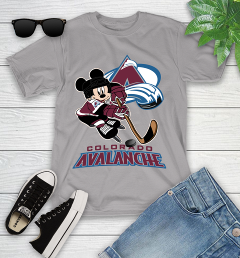NHL Colorado Avalanche Mickey Mouse Disney Hockey T Shirt Youth T-Shirt 4