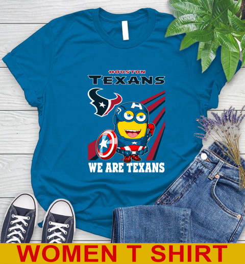 NFL Football Houston Texans Captain America Marvel Avengers Minion Shirt Women's T-Shirt 8