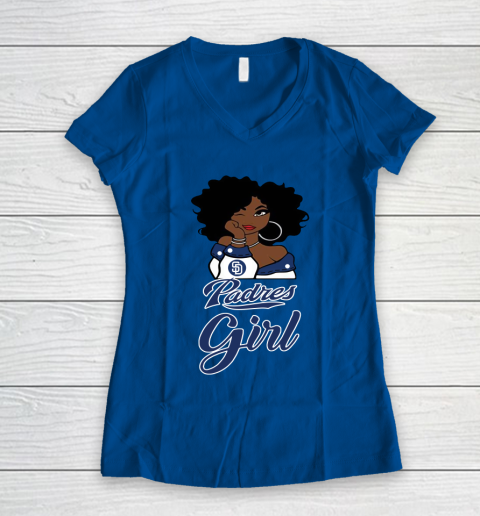 San Diego Padress Girl MLB Women's V-Neck T-Shirt 9