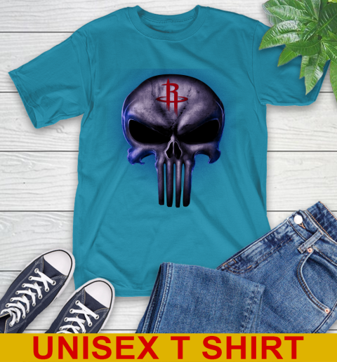 Houston Rockets NBA Basketball Punisher Skull Sports T-Shirt 9