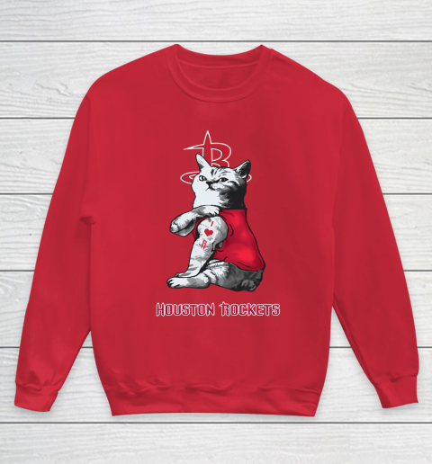 NBA Basketball My Cat Loves Houston Rockets Youth Sweatshirt 7