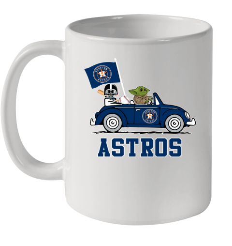 MLB Baseball Houston Astros Darth Vader Baby Yoda Driving Star Wars Shirt Ceramic Mug 11oz