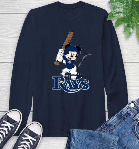 MLB Baseball Tampa Bay Rays Cheerful Mickey Mouse Shirt Long Sleeve T-Shirt 4