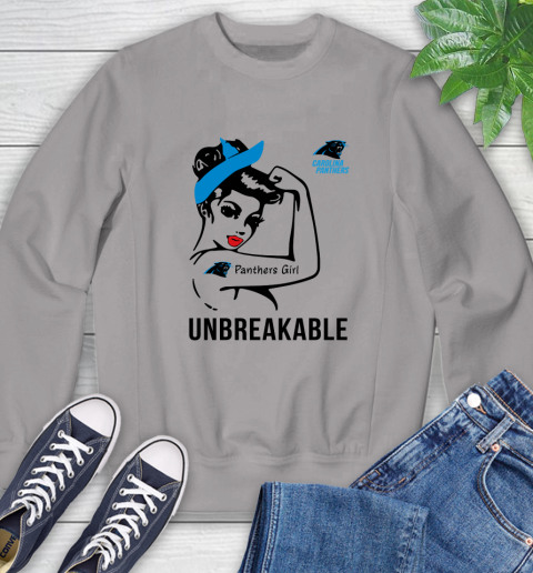 NFL Carolina Panthers Girl Unbreakable Football Sports Sweatshirt 3