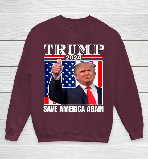 Trump 2024 Shirt Save America Again Shirt Donald Trump Youth Sweatshirt 4