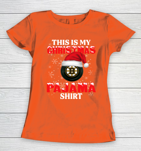 Boston Bruins This Is My Christmas Pajama Shirt NHL Women's T-Shirt 3