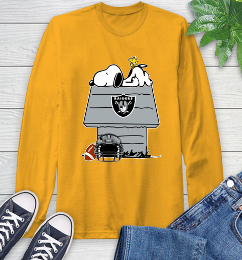 Oakland Raiders NFL Football Snoopy Woodstock The Peanuts Movie Long Sleeve T-Shirt 3