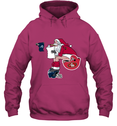 qwzk santa claus arizona cardinals shit on other teams christmas hoodie 23 front heliconia