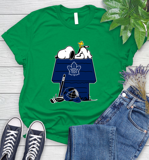Toronto Maple Leafs NHL Hockey Snoopy Woodstock The Peanuts Movie Women's T-Shirt 6
