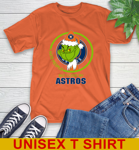 Houston Astros MLB Christmas Grinch I Hate People But I Love My Favorite Baseball Team T-Shirt 5