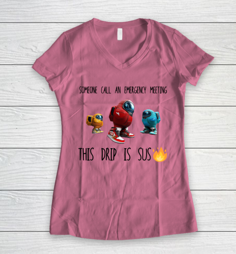 Among Us This Frip Is Sus Women's V-Neck T-Shirt 7