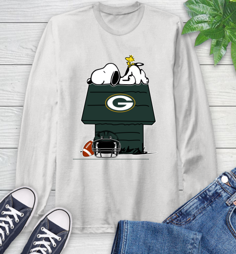 Green Bay Packers NFL Football Snoopy Woodstock The Peanuts Movie Long Sleeve T-Shirt