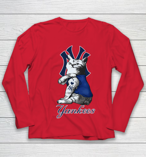 MLB Baseball My Cat Loves New York Yankees Youth Long Sleeve 8