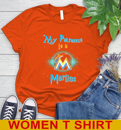 MLB Baseball Harry Potter My Patronus Is A Miami Marlins Women's T-Shirt 3